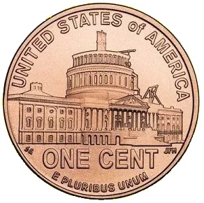 Diseño reverso centavo Lincoln EEUU. Presidencia.